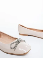 Balerini dama bej din piele ecologica lacuita Ativa