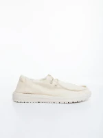 Pantofi casual dama bej din material textil Mirada