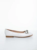 Balerini dama albi din piele ecologica lacuita Ativa