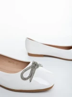 Balerini dama albi din piele ecologica lacuita Ativa