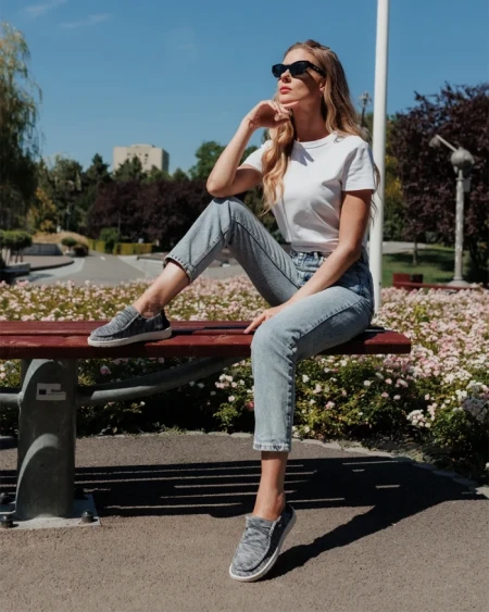 Pantofi casual dama negri din material textil Maziva