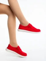 Pantofi casual dama rosii din material textil Mirada