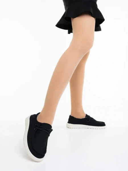 Pantofi casual dama negri din material textil Mirada