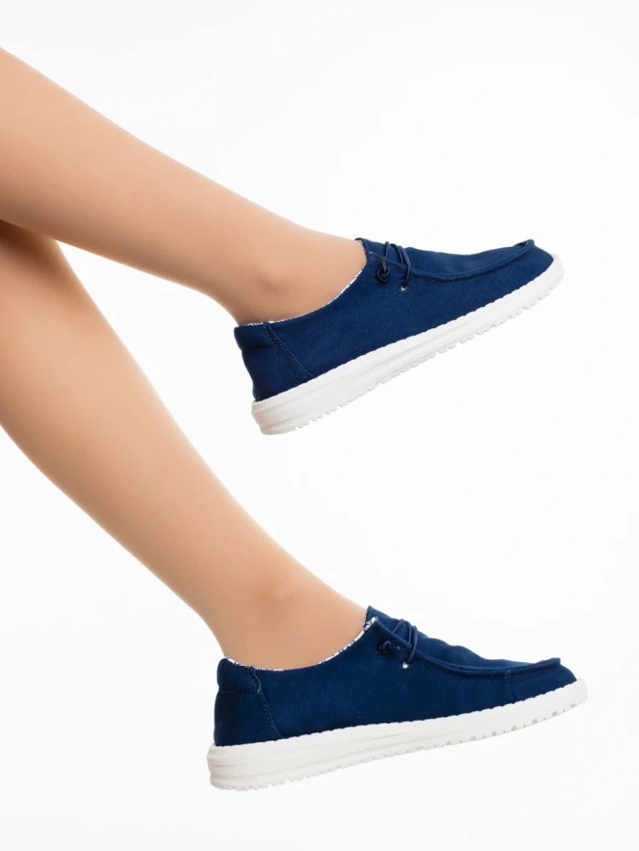 Pantofi casual dama albastri din material textil Mirada