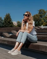 Pantofi casual dama bej din material textil Midona