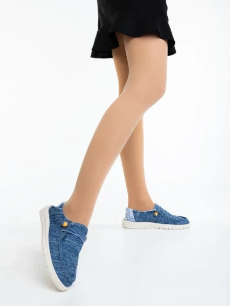 Pantofi casual dama albastri din material textil Midona
