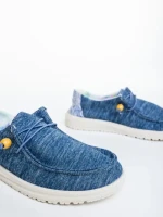 Pantofi casual dama albastri din material textil Midona