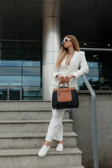 Mocasini dama albi din piele ecologica Emena