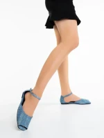 Sandale dama albastre din material textil Elmena