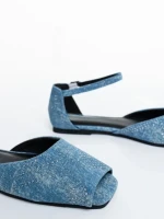 Sandale dama albastre din material textil Elmena