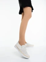 Mocasini dama bej din piele ecologica Emena