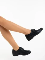 Pantofi casual dama negri din piele ecologica Cozeta