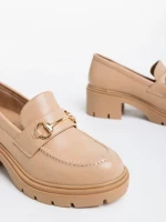 Mocasini dama bej din piele ecologica Stansie