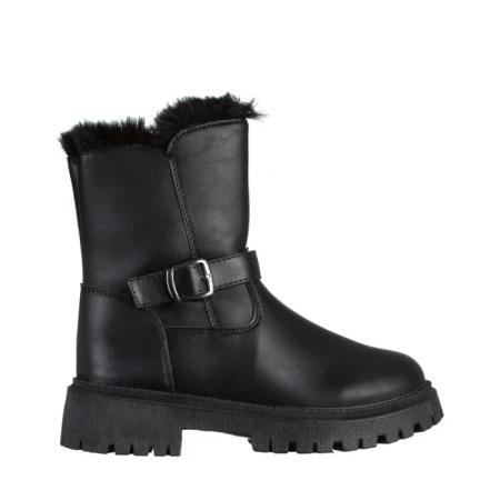 Cizme dama negre din piele ecologica Valeda