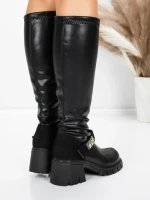 Cizme Dama cu Toc 57WL7 BLACK | MEI