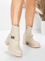 Ghete Dama cu Platforma 57WL8 BEIGE | MEI