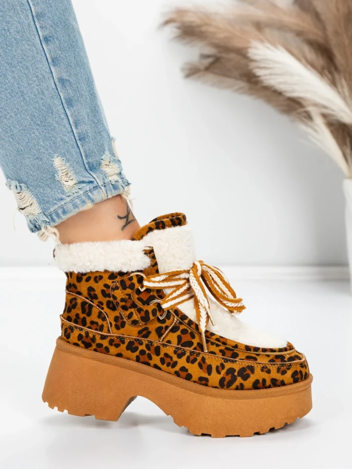 Ghete Dama cu Platforma 5GB3 LEOPARD PRINT | MEI