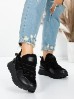 Pantofi Casual Dama din piele naturala 58W26 BLACK | PANTOFUL