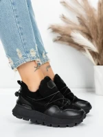 Pantofi Casual Dama din piele naturala 58W26 BLACK | PANTOFUL