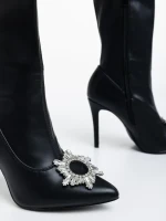 Botine dama negre din piele ecologica Corissa