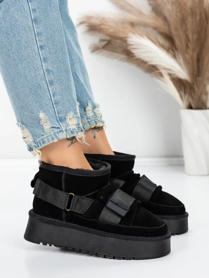 Ghete Dama din piele naturala 3AL76 BLACK | MEI