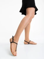 Sandale dama negre din piele ecologica Virginia