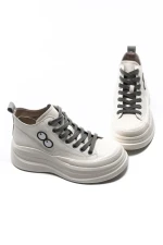 Ghete Dama din piele naturala KM3817 CREAM | ADVANCER