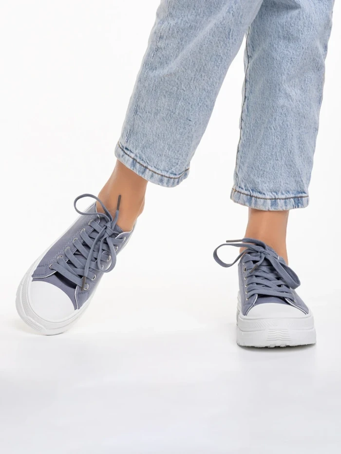 Tenisi dama albastri din material textil Nathana