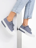 Tenisi dama albastri din material textil Nathana