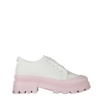 Tenisi dama alb cu roz din material textil Colette