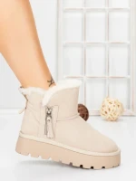 Ghete Dama din piele naturala 5W95 KHAKI | PANTOFUL