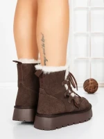 Ghete Dama din piele naturala 5W96 BROWN | PANTOFUL