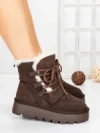 Ghete Dama din piele naturala 5W96 BROWN | PANTOFUL