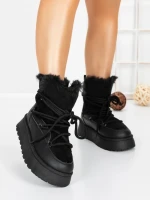 Ghete Dama cu Platforma 5GB9 BLACK | MEI