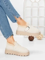 Ghete Dama din piele naturala 5W91 BEIGE | PANTOFUL