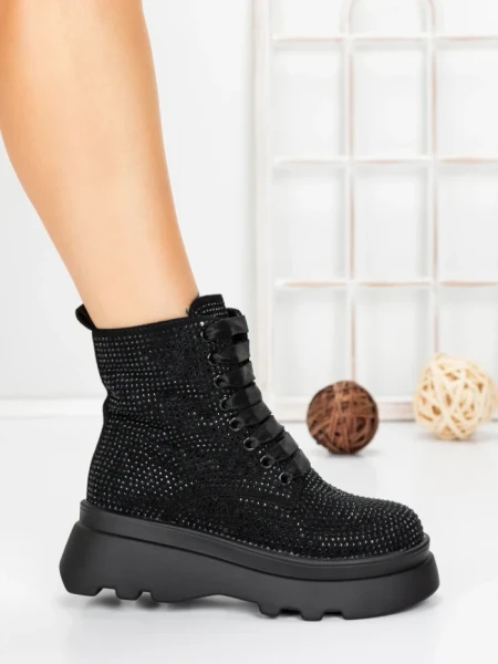 Ghete Dama cu Platforma 5WL87 BLACK | MEI