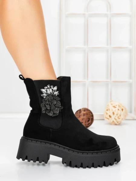 Ghete Dama cu Platforma 5AH52 BLACK | MEI