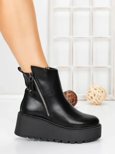 Ghete Dama cu Platforma 5AH56 BLACK | MEI