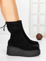 Ghete Dama cu Platforma 5AH57 BLACK | MEI