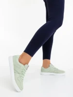 Pantofi sport dama verzi din piele ecologica Amelda