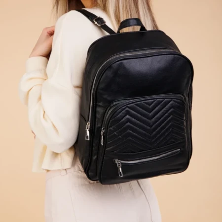 Rucsac dama negru din piele ecologica Kierra