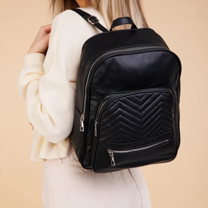 Rucsac dama negru din piele ecologica Kierra