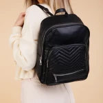 Rucsac dama negru din piele ecologica Kierra