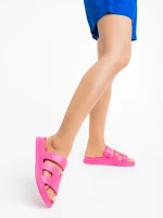 Papuci dama fucsia din material sintetic Mika