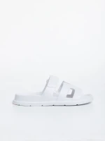 Papuci dama albi din material sintetic Mika