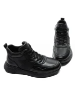 Ghete Barbati din piele naturala 5786 BLACK | ADVANCER