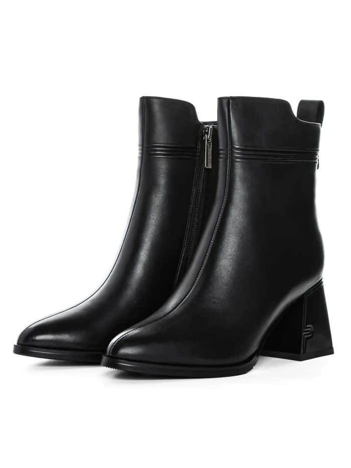 Botine Dama cu toc gros K107-55-B81A Negru » MeiShop.Ro