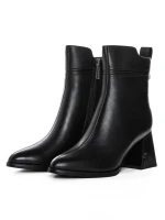 Botine Dama cu toc gros K107-55-B81A Negru » MeiShop.Ro