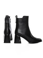 Botine Dama cu toc gros K107-55-B81A Negru » MeiShop.Ro