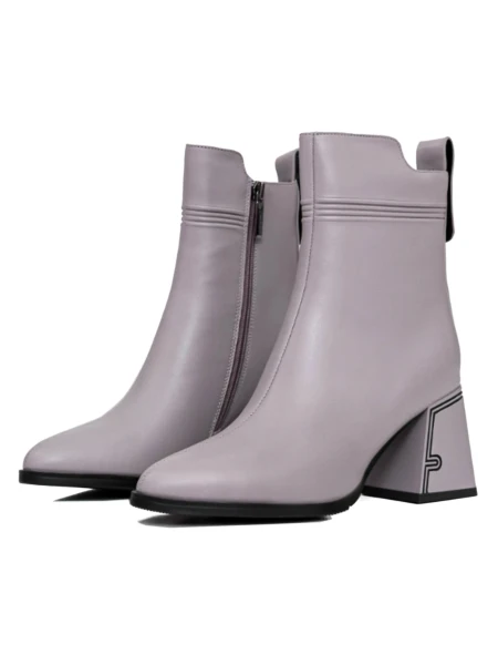 Botine Dama cu toc gros K107-55-B81B Gri » MeiShop.Ro